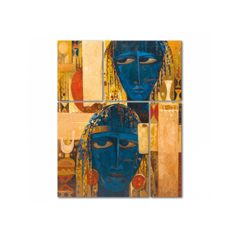 Τετράπτυχος πίνακας σε καμβά Αιγυπτιακά πρόσωπα